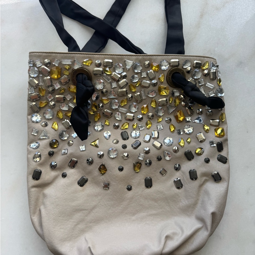 Simply Vera Vera Wang Embellished Tan Tote
